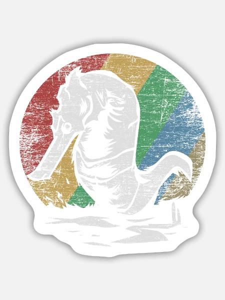 Leuchtendes Seepferdchen Ozeanbewohner - Sticker Größe M (15 x 15 cm) - Mattweiß