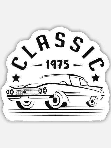 Klassisch 1975. - Sticker Größe M (15 x 15 cm) - Mattweiß