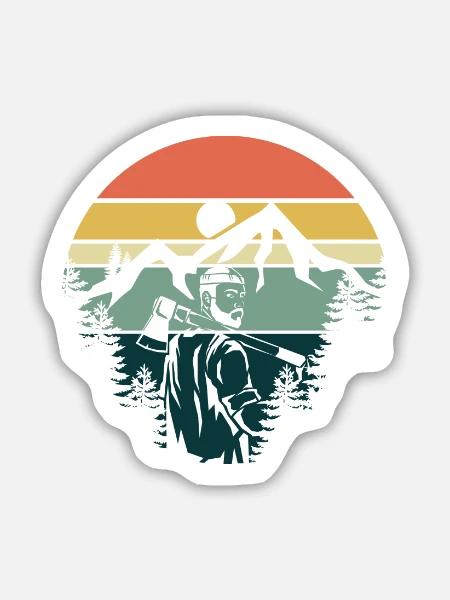 Wood Worker - Sticker Größe M (15 x 15 cm) - Mattweiß