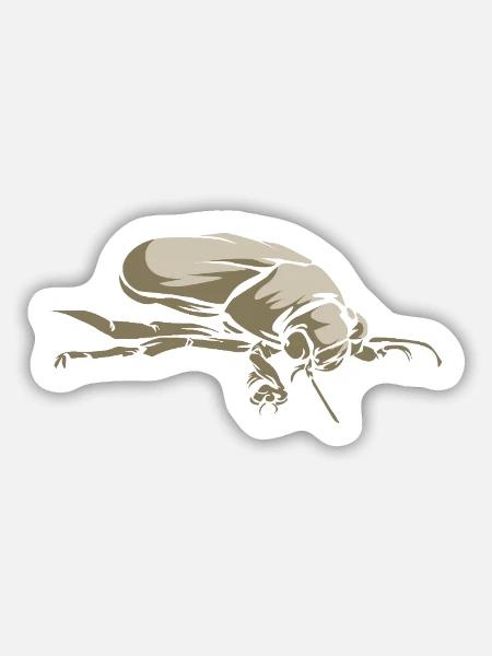 Funkelnder Tauchkäfer Insektenfreunde - Sticker Größe M (15 x 15 cm) - Mattweiß