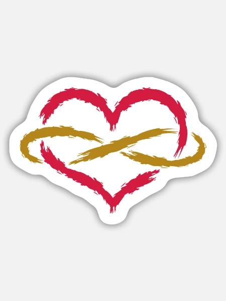 Herz Unendlich Endlos - Sticker Größe M (15 x 15 cm) - Mattweiß