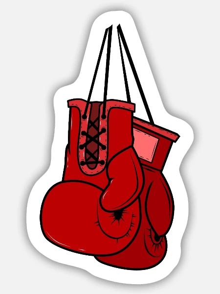 Boxhandschuhe - Sticker Größe M (15 x 15 cm) - Mattweiß