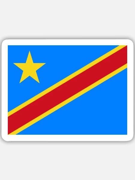 Kongo - Sticker Größe M (15 x 15 cm) - Mattweiß