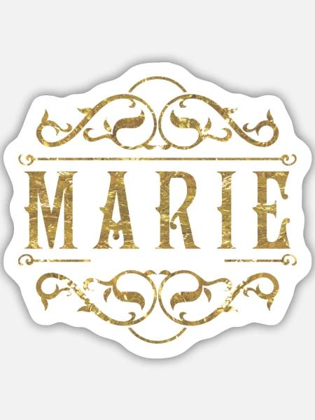 Marie gold - Sticker Größe M (15 x 15 cm) - Mattweiß
