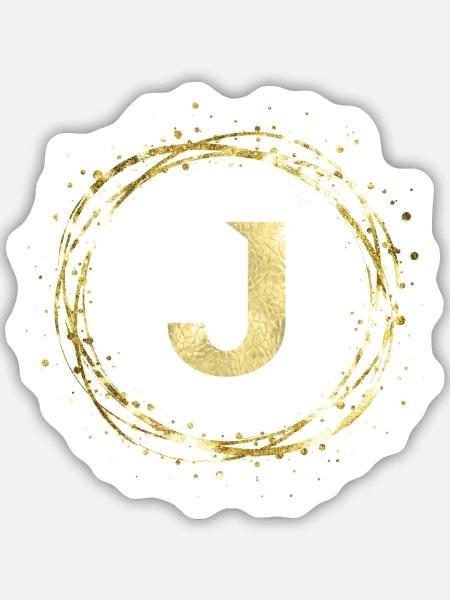 J - Sticker Größe M (15 x 15 cm) - Mattweiß