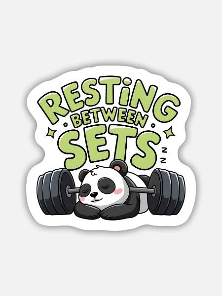 Pause zwischen den Sätzen - Sticker Größe M (15 x 15 cm) - Mattweiß