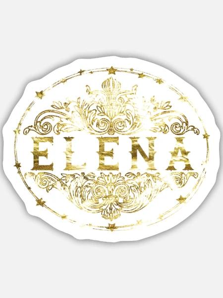 Elena - Sticker Größe M (15 x 15 cm) - Mattweiß
