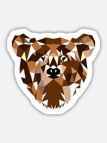 Neugieriger Grizzlybär Waldpfad - Sticker Größe M (15 x 15 cm) - Mattweiß
