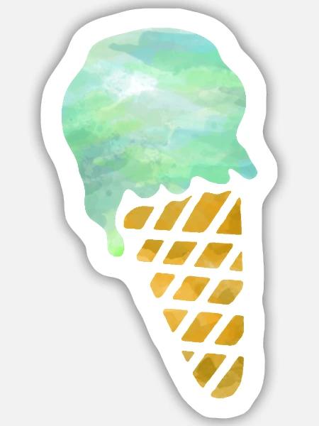 Eiscreme - Sticker Größe M (15 x 15 cm) - Mattweiß