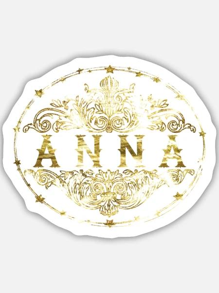 Anna - Sticker Größe M (15 x 15 cm) - Mattweiß