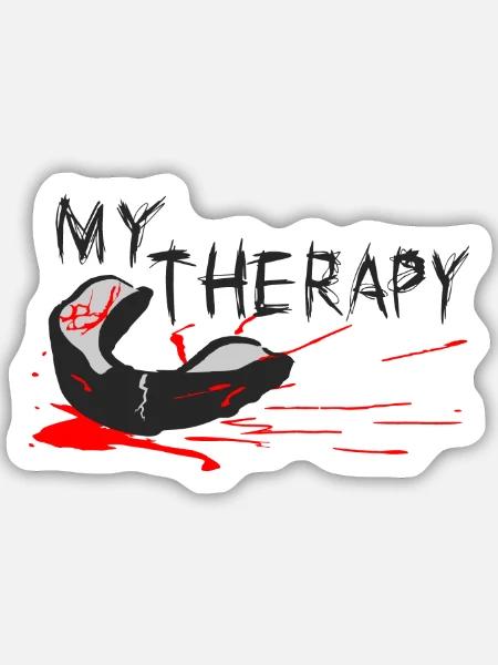 My Therapy - Sticker Größe M (15 x 15 cm) - Mattweiß