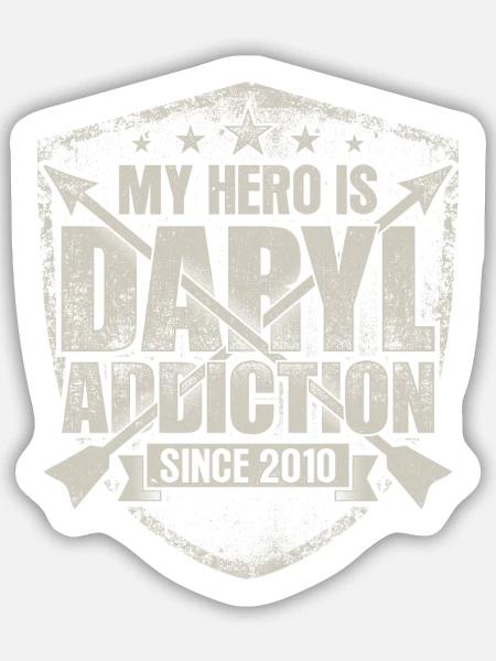 Mein Held ist Daryl - Sticker Größe M (15 x 15 cm) - Mattweiß