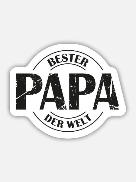 Bester Papa der Welt - Sticker Größe M (15 x 15 cm) - Mattweiß