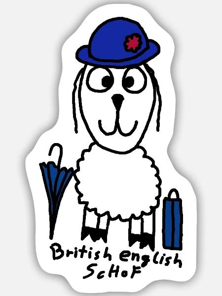 British English ScHoF - Sticker Größe M (15 x 15 cm) - Mattweiß