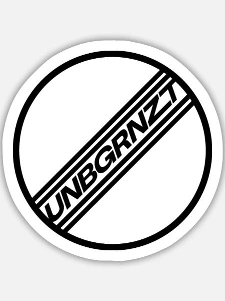 UNBGRNZT by Unbegrenzt Apparel - Sticker Größe M (15 x 15 cm) - Mattweiß