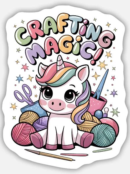 Magie herstellen! - Sticker Größe M (15 x 15 cm) - Mattweiß