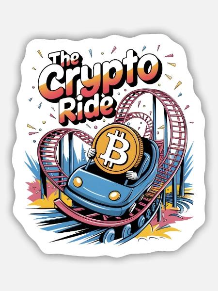 Die Krypto-Fahrt - Sticker Größe M (15 x 15 cm) - Mattweiß