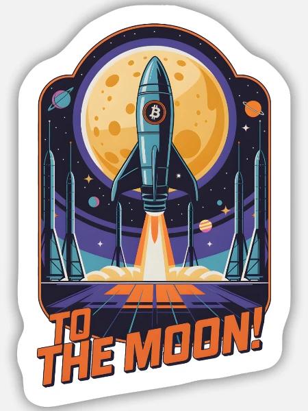 Zum Mond - Sticker Größe M (15 x 15 cm) - Mattweiß