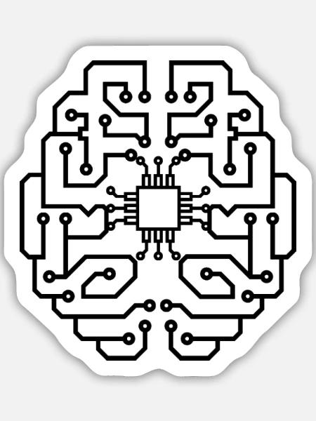 elektriker Elektrik Elektronik Beruf Spannung CPU - Sticker Größe M (15 x 15 cm) - Mattweiß