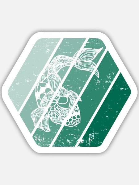 Koi - Sticker Größe M (15 x 15 cm) - Mattweiß