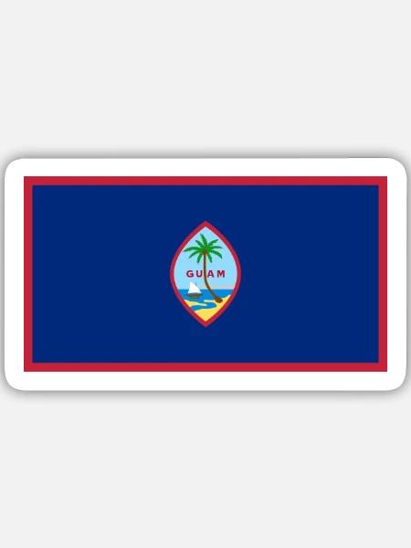 Guam - Sticker Größe M (15 x 15 cm) - Mattweiß