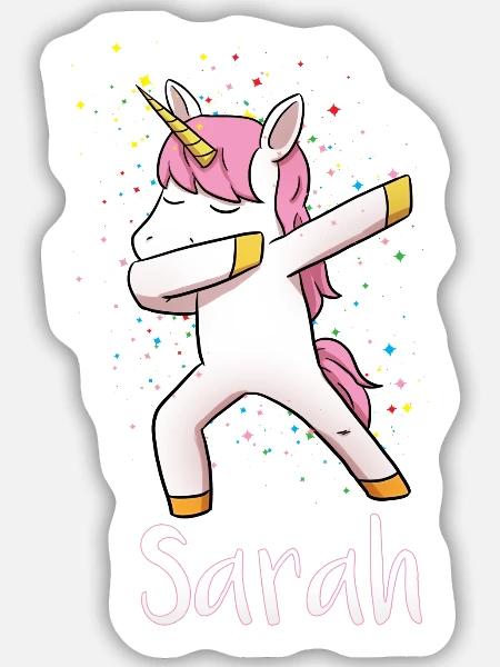 Sarah - Sticker Größe M (15 x 15 cm) - Mattweiß