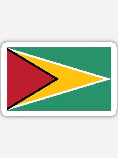Guyana - Sticker Größe M (15 x 15 cm) - Mattweiß