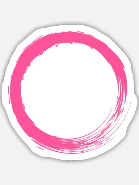 Rosa Kreis Kreisform anpassbar - Sticker Größe M (15 x 15 cm) - Mattweiß