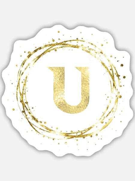 U - Sticker Größe M (15 x 15 cm) - Mattweiß