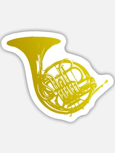 Horn - Sticker Größe M (15 x 15 cm) - Mattweiß