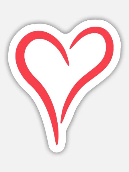 Herz in Rot - Sticker Größe M (15 x 15 cm) - Mattweiß