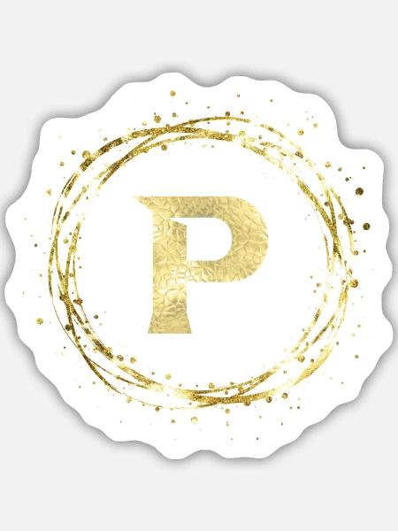 P - Sticker Größe M (15 x 15 cm) - Mattweiß