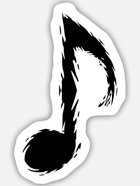 Musik Note Schwarz Musiknote - Sticker Größe M (15 x 15 cm) - Mattweiß