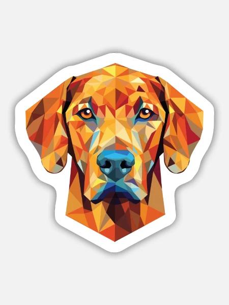 Rhodesian Ridgeback Hunderasse buntes Aquarell - Sticker Größe M (15 x 15 cm) - Mattweiß