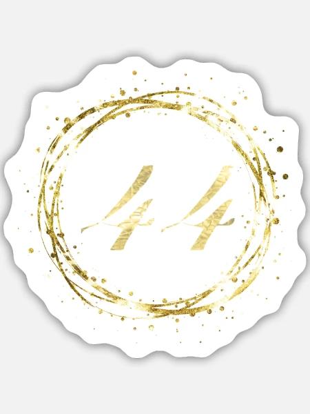 44 - Sticker Größe M (15 x 15 cm) - Mattweiß