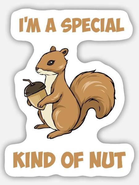 Eichhörnchen Fütterung - Sticker Größe M (15 x 15 cm) - Mattweiß