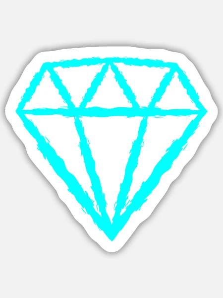 Diamant Symbol - Sticker Größe M (15 x 15 cm) - Mattweiß