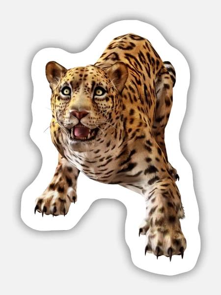 Leopard - Sticker Größe M (15 x 15 cm) - Mattweiß