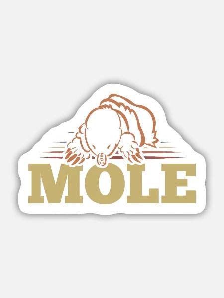 Flinker Maulwurf Gartenbewohner - Sticker Größe M (15 x 15 cm) - Mattweiß