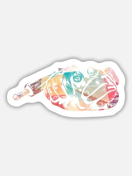 Knusprige Backkunst Bäckerhandwerk - Sticker Größe M (15 x 15 cm) - Mattweiß