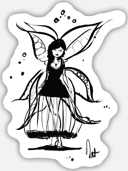 Fee Nr. 1 - FeArt - Sticker Größe M (15 x 15 cm) - Mattweiß