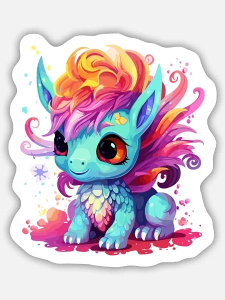 Cutiepie Draco - Sticker Größe M (15 x 15 cm) - Mattweiß
