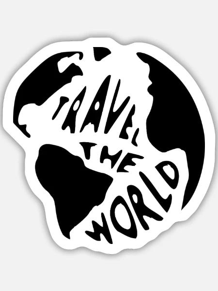 Reise Weltreise Urlaub - Sticker Größe M (15 x 15 cm) - Mattweiß