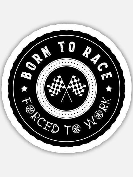 BornTo Race 2 - Sticker Größe M (15 x 15 cm) - Mattweiß