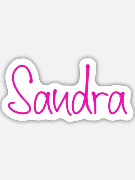 Sandra Neon-Handschrift - Sticker Größe M (15 x 15 cm) - Mattweiß