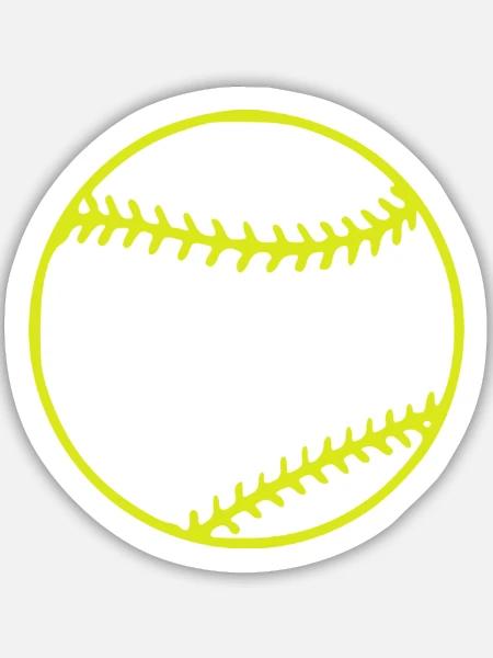 Neon Tennisball Silhouette - Sticker Größe M (15 x 15 cm) - Mattweiß