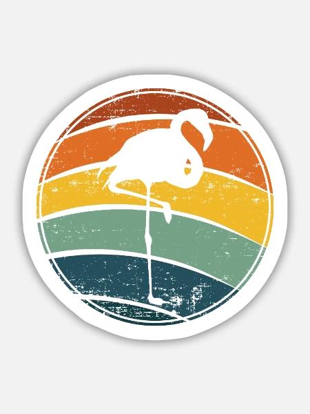 Flamingo - Sticker Größe M (15 x 15 cm) - Mattweiß