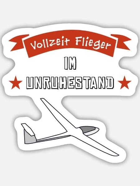 vollzeit flieger im unruhestand - Sticker Größe M (15 x 15 cm) - Mattweiß