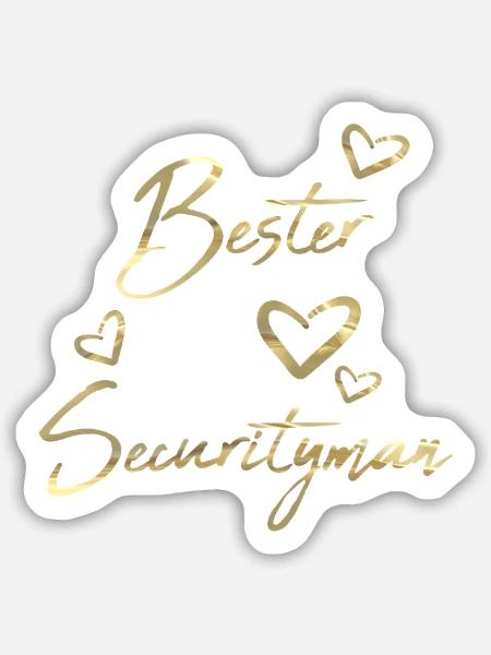 Bester Securityman - Sticker Größe M (15 x 15 cm) - Mattweiß