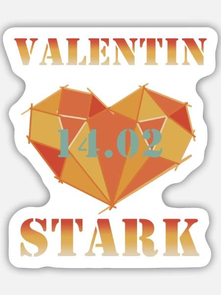 Valentin Stark - Sticker Größe M (15 x 15 cm) - Mattweiß